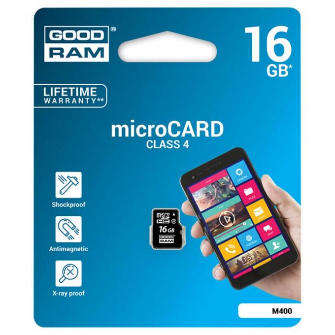 Карта памяти GOODRAM 16GB microSDHC class 4 M400-0160R11