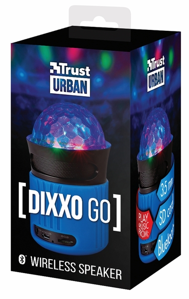 Акустическая система Trust Dixxo Go Wireless Bluetooth Speaker with party lights - blue 21347