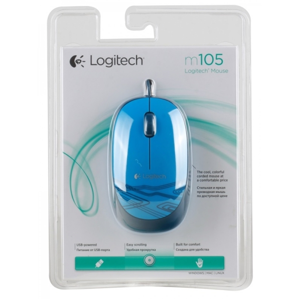 Мышка Logitech M105 910-003105 Blue USB