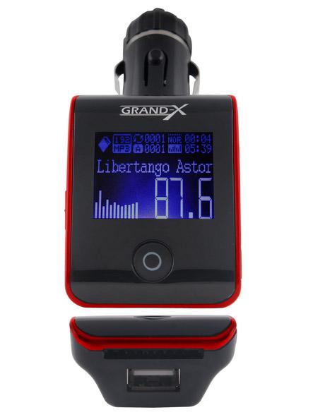 Автомобильный MP3-FM модулятор Grand-X CUFM24GRX red SD/USB CUFM24GRX red