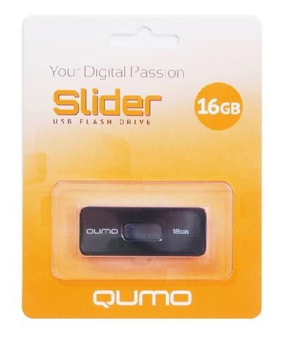 Qumo 16GB USB 2.0 Slider 01 Black QM16GUD-SLD 01-b