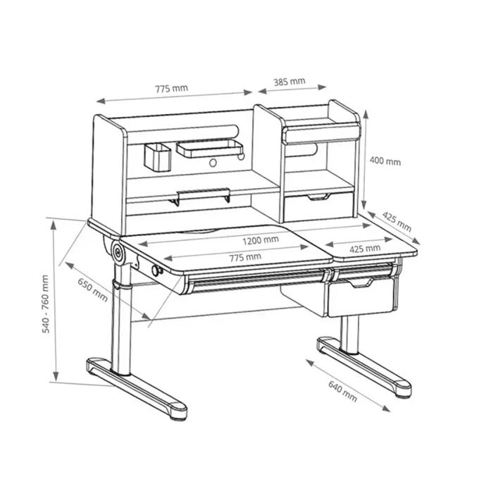 FunDesk Sentire Grey