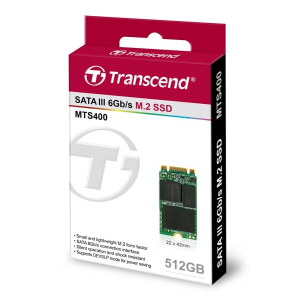 Твердотільний накопичувач SSD M.2 Transcend MTS400 512GB 2242 SATA MLC TS512GMTS400