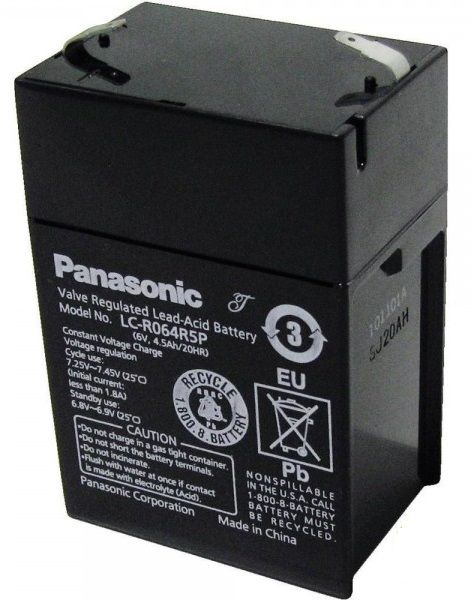 Аккумуляторная батарея Panasonic 6V 4.5AH LCR6V4.5P AGM