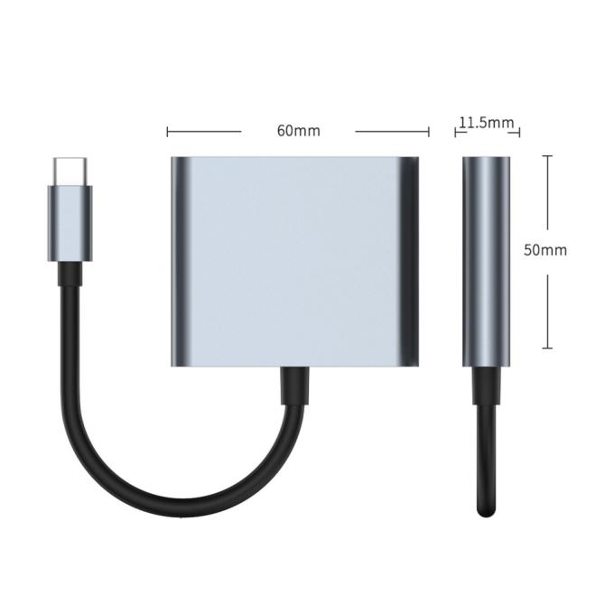 Dynamode Multiport USB-C 3-in-1 dark grey