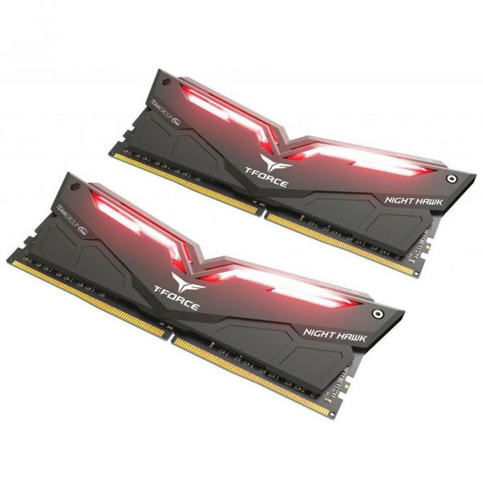 Модуль памяти для компьютера DDR4 16GB (2x8GB) 3200 MHz T-Force Night Hawk Black LED/Red Team THRD416G3200HC16CDC01