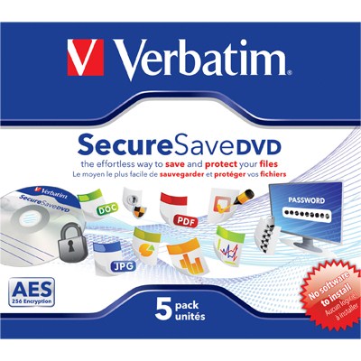 Диск DVD Verbatim 4.5Gb Jewel case 5шт SecureSave 43706
