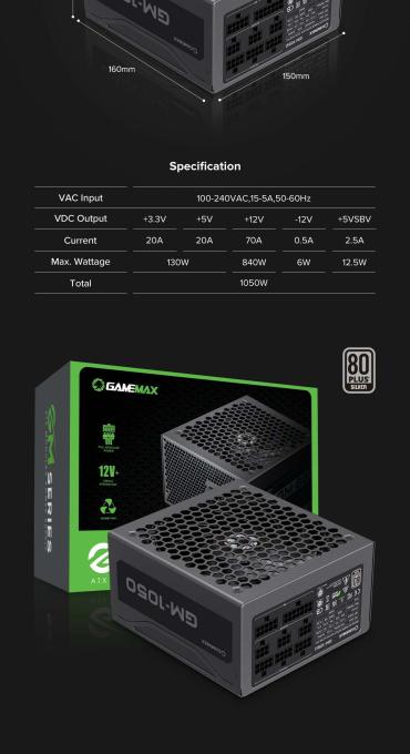 GAMEMAX GM-1050 Modular