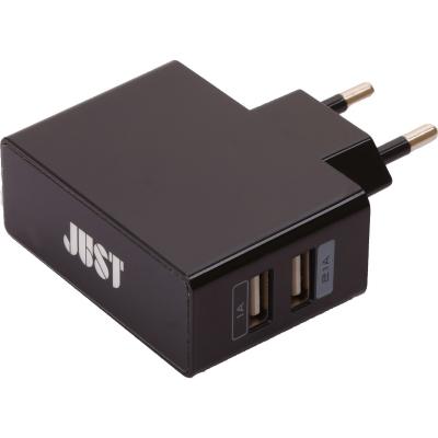 Зарядное устройство JUST Thunder Dual USB Wall Charger (2.1A/10W, 2*USB) WCHRGR-THNDR-BLCK