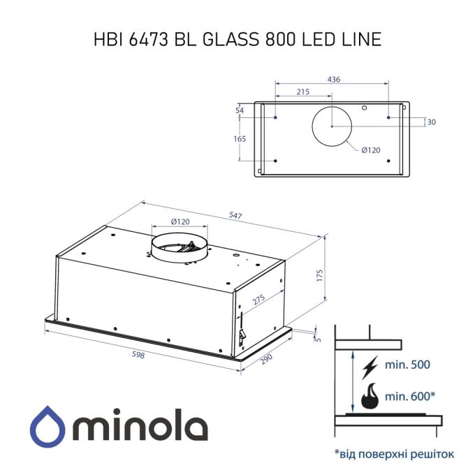 Minola HBI 6473 BL GLASS 800 LED Line