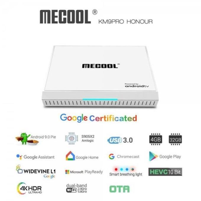 HD медиаплеер Mecool KM9 Pro Honour Android TV (S905X2/4GB/32GB) google certificate (white) KM9ProHonourS905X2/4GB/32GB