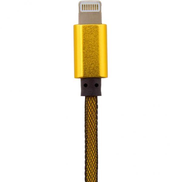 Дата кабель LogicPower USB 2.0 -> Lightning 1м G (метал. плетение) золотой /Retai 5122
