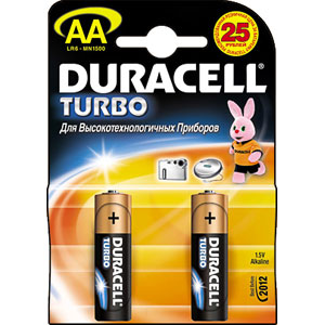 Батарейка Duracell LR06 MN1500 KPD 02*20 Turbo 1x2 шт.