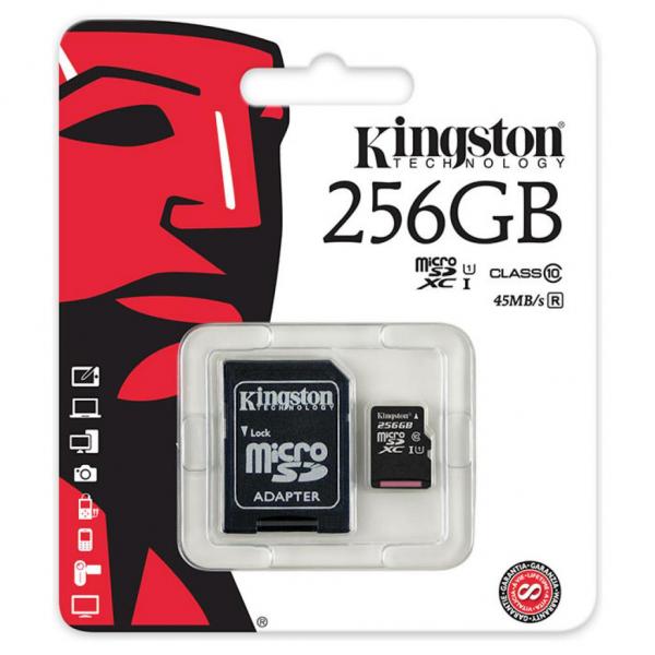 Карта памяти Kingston 256GB microSDXC class 10 UHS-I SDC10G2/256GB