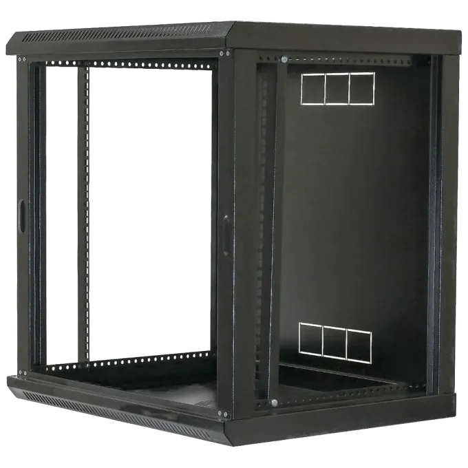 Шкаф 19"12U, 600х600х640мм акриловое стекло, черная 19"12U, 600х600х640мм акрилове скло, чорна