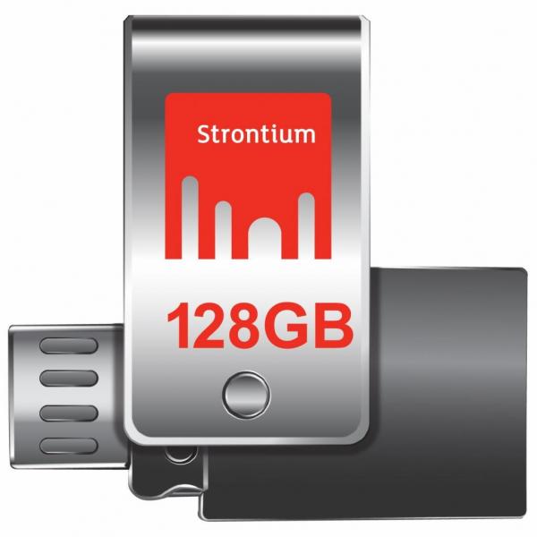 USB флеш накопитель STRONTIUM Flash 128GB Nitro Plus Silver OTG USB 3.0 SR128GSLOTG1Z