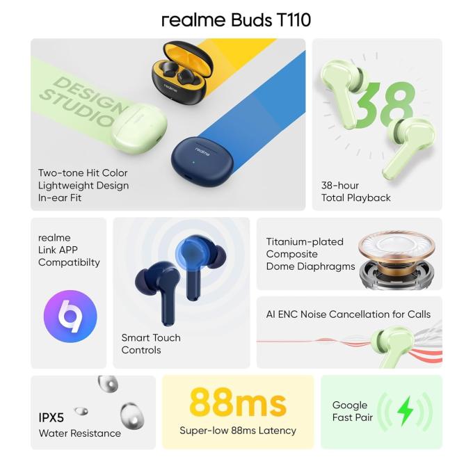 Realme Realme Buds T110 Green_EU