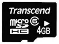 MicroSDH Class6 Transcend  4GB TS4GUSDHC6