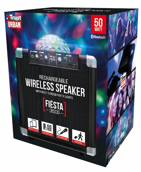 Акустическая система Trust Fiesta Disco Wireless Bluetooth Speaker with party lights 21405