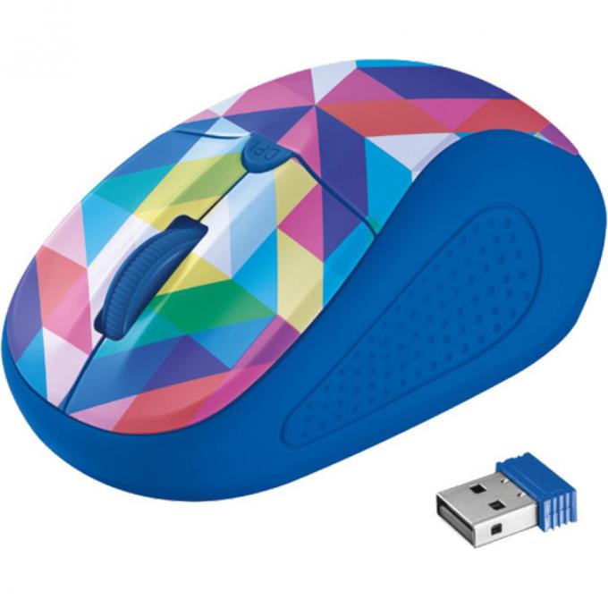 Мышка Trust Primo Wireless Mouse blue geometry 21480