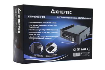 Корпус для 2.5" HDD/SSD CHIEFTEC External Box CEB-5325S-U3,aluminium/plastic,USB3.0,RETAIL