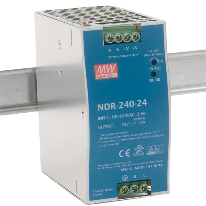 Mean Well NDR-240-24 24В 10А на Din-рейке