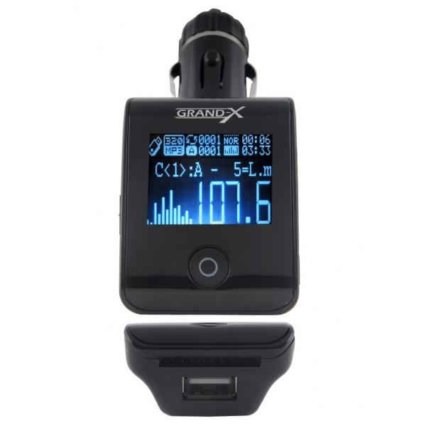 Автомобильный MP3-FM модулятор Grand-X CUFM24GRX black