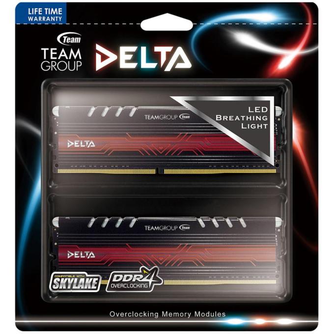 Модуль памяти для компьютера DDR4 32GB (2x16GB) 3000 MHz T-Force Delta White LED Team TDTWD432G3000HC16CDC01