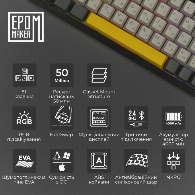 Epomaker AK820-PRO-B-G