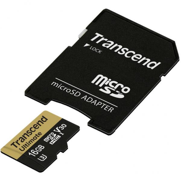 Карта памяти Transcend 16GB microSDHC class 10 UHS-I U3 MLC TS16GUSDU3M