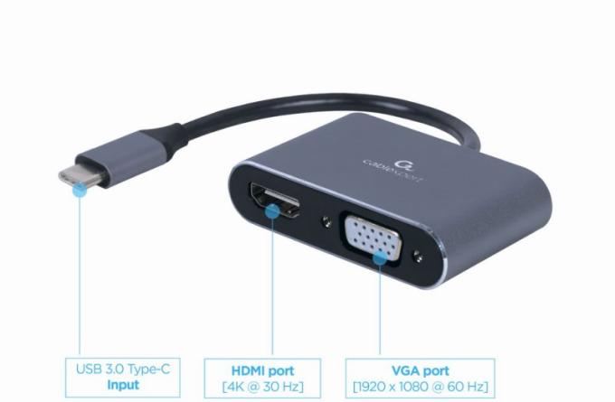 Cablexpert A-USB3C-HDMIVGA-01