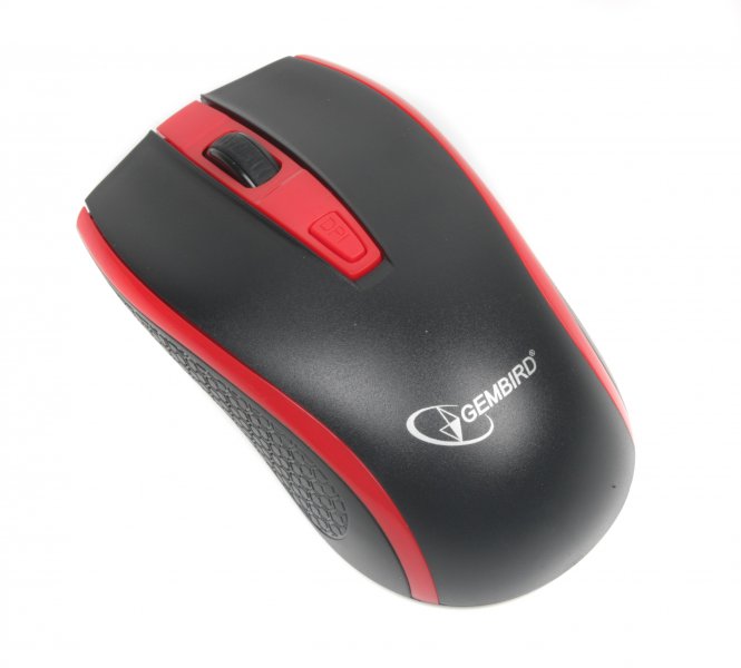 Мышь беспроводная, USB, красная с черным Gembird MUSW-107-R
