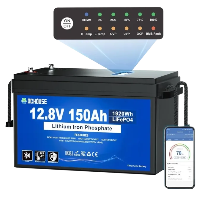 Аккумуляторная батарея DСHOUSE 12.8V 150Ah (ECO-LFP1215005) Bluetooth