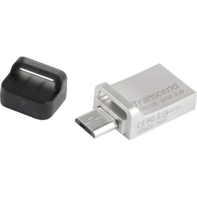 USB флеш накопитель Transcend 16GB JetFlash OTG 880 Metal Silver USB 3.0 TS16GJF880S