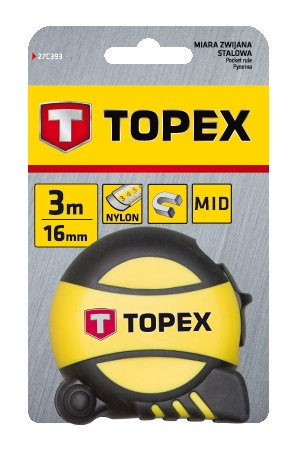 Рулетка Topex стальная лента 3 м x 16 мм 27C393