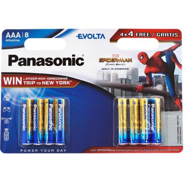 Батарейка PANASONIC AAA LR03 Evolta Alkaline Spider Man * 8 LR03EGE/8B4FSM