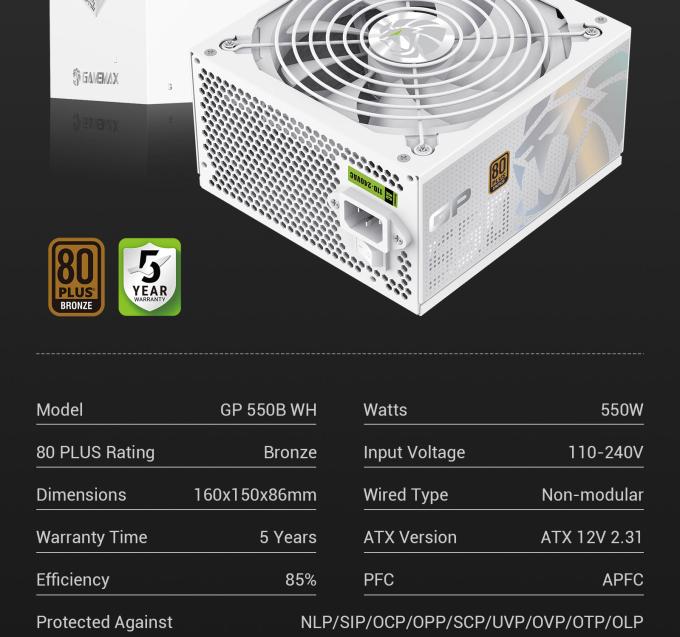 GAMEMAX GP 550B WH