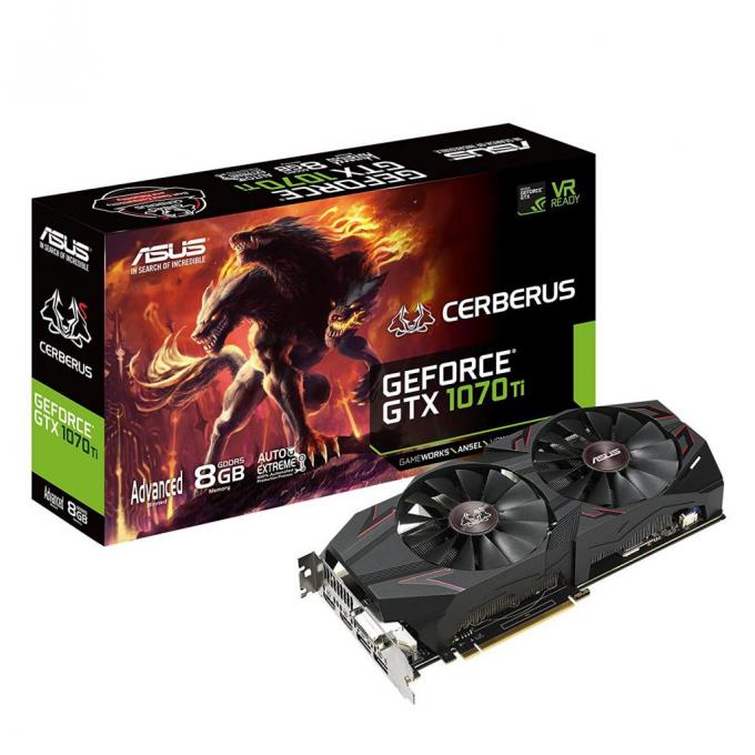 Видеокарта ASUS GeForce GTX1070 Ti 8192Mb CERBERUS Advanced Edition CERBERUS-GTX1070TI-A8G