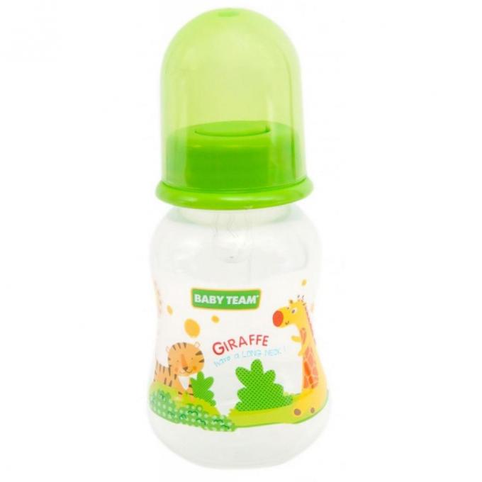 Бутылочка для кормления Baby Team с силиконовой соской, 125 мл 1111_зеленый