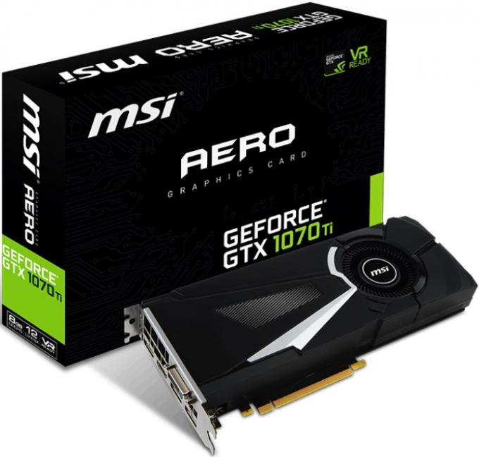 Вiдеокарта MSI GeForce GTX1070 Ti 8GB GDDR5 AERO GF GTX 1070 Ti AERO 8G