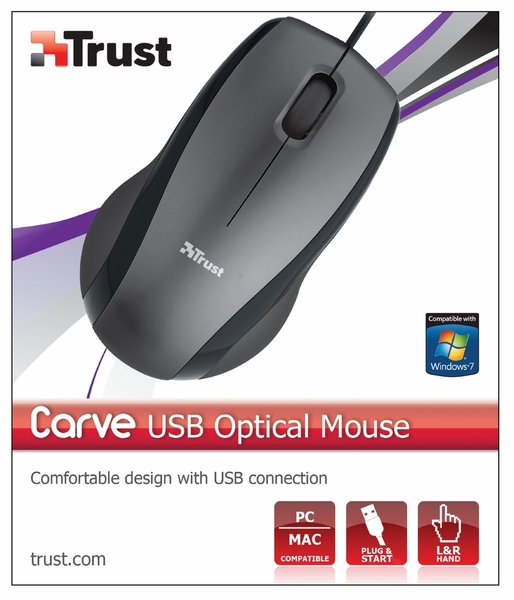 Мышь TRUST Carve USB optical 15862-04