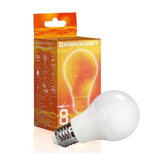 EVROLIGHT 8Вт 4200К A-8-4200-27