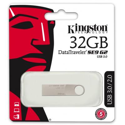 USB флеш накопитель Kingston 32GB DataTraveler SE9 Silver USB 2.0 DTSE9G2/32GBZ