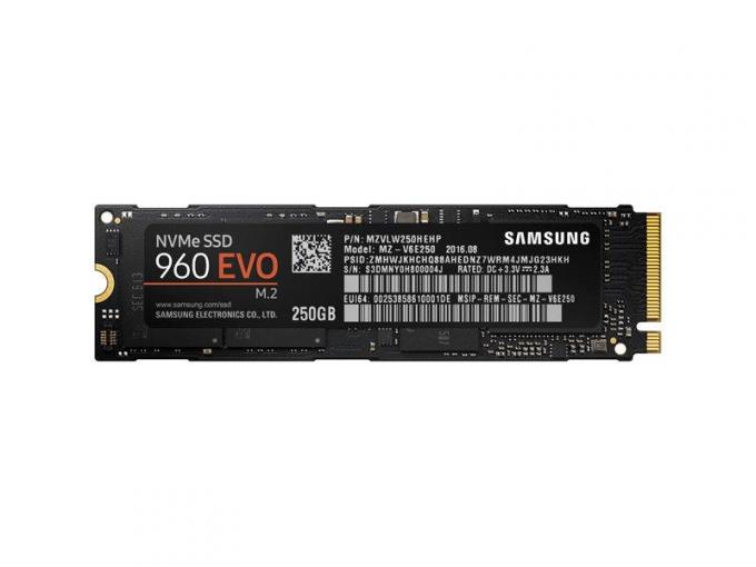 Накопитель SSD 250GB Samsung 960 Evo M.2 PCIe 3.0 x4 TLC 3D V-NAND MZ-V6E250BW