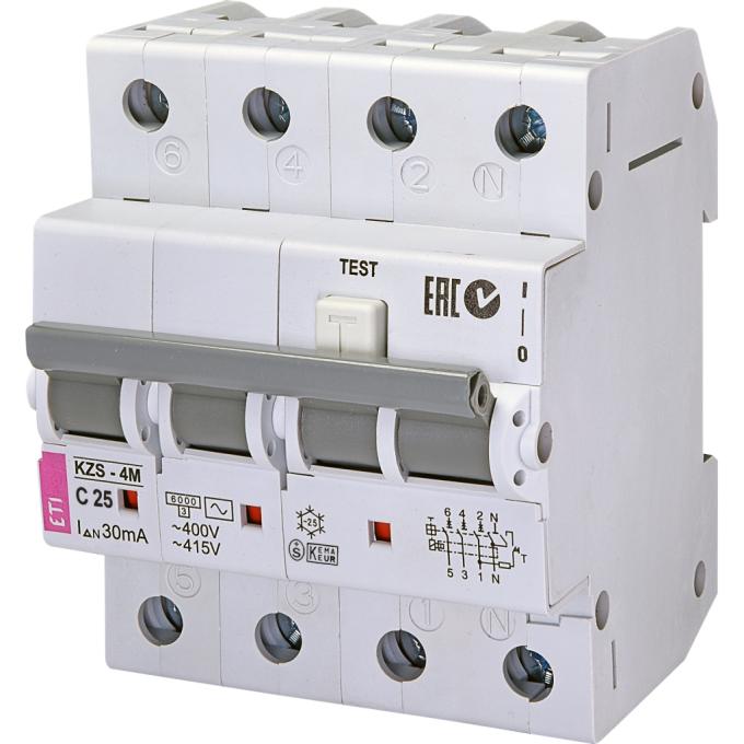 ETI KZS-4M 3p+N C 25/0,03 тип AC (6kA)