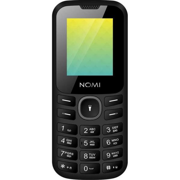 Мобильный телефон Nomi i184 Dual Sim Black-Grey; 1.8" (220x176) TN / клавиатурный моноблок / Spreadtrum SC6531 / ОЗУ 32 МБ / 32 МБ встроенной + microSD до 32 ГБ / без камеры / 2G (GSM) / Bluetooth / 113.1x47.9x15.3 мм / 600 мАч / черно-серый i184BG