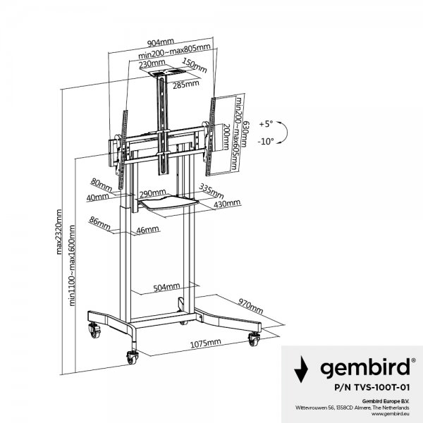 GEMBIRD TVS-100T-01