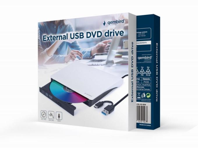 GEMBIRD DVD-USB-03-BW