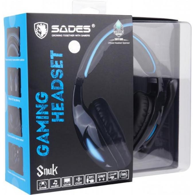 Наушники SADES SNUK Black/Blue SA902-B-BL