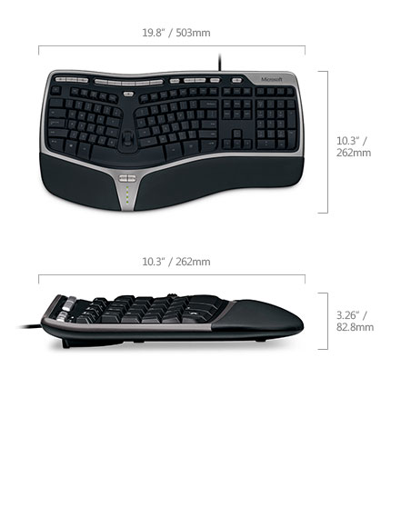 Клавиатура Microsoft Natural Ergonomic Keyboard 4000 USB Black B2M-00020